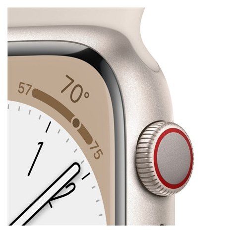 Apple Watch | Series 8 (GPS + Cellular) | Smart watch | Aerospace-grade aluminium alloy | 45 mm | Silver | Cream | Apple Pay | 4 - 3